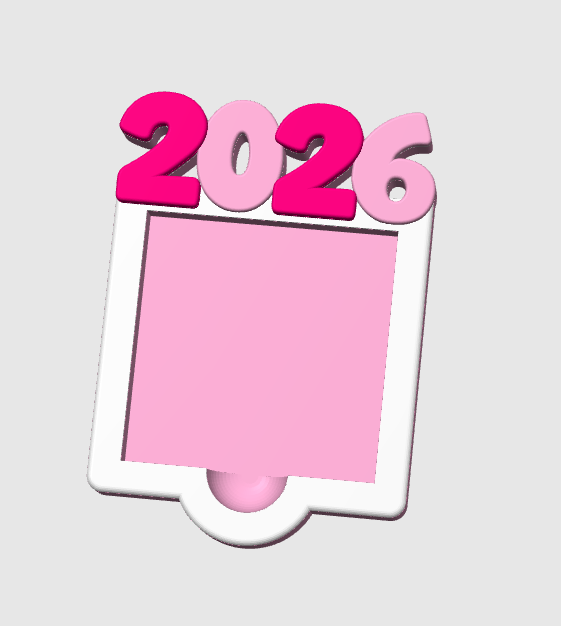 New Year 2026 Sticky Note Holder: Desk Organizer 3D Print File (STL & 3MF)