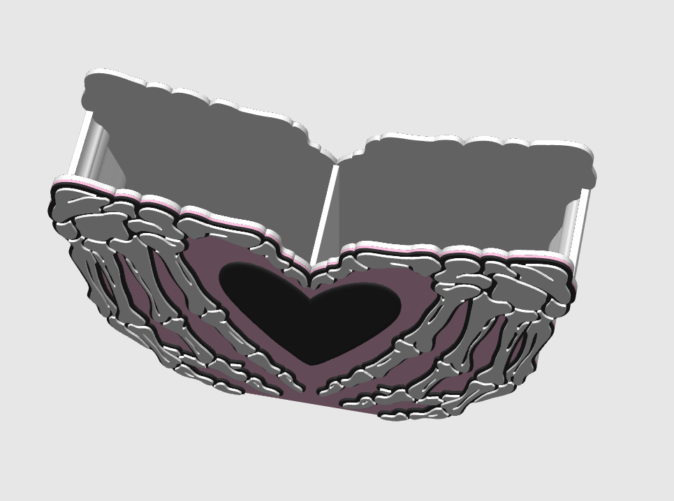 Skeleton Heart Hands Pen Holder – STL & 3MF 3D Print File (Digital Download)