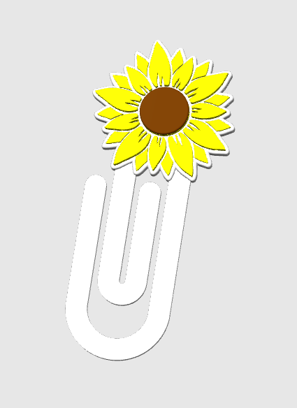 Sunflower Paper Clip 3D Print File (STL & 3MF Digital Download)