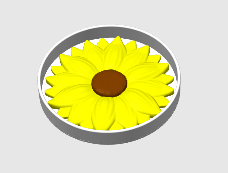 Sunflower Trinket Dish Detailed Sculpted STL & 3MF 3D Print File – Desk Organization (Digital Download)