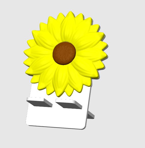 Sunflower Phone Holder Detailed Sculpted 3D Print File: Desk Decor (STL/3MF Digital Download)
