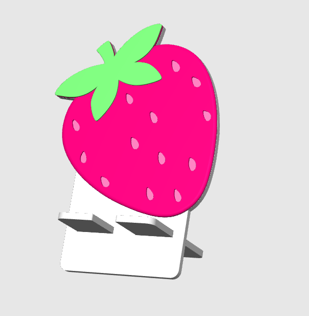 Strawberry Phone Holder 3D Print File: Fruit Desk Decor (STL/3MF Digital Download)