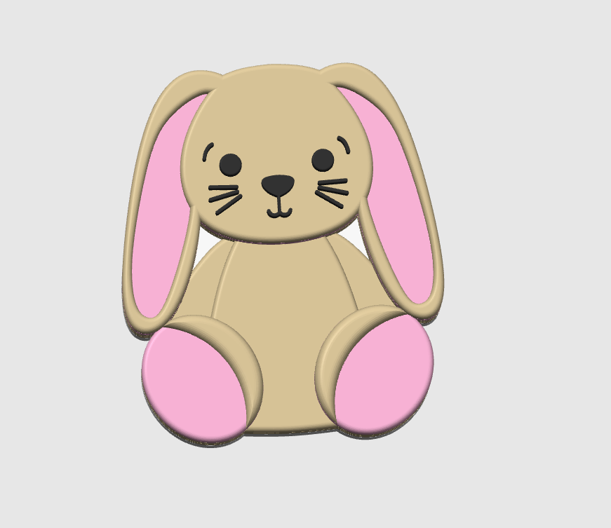 Bunny Badge Reel Topper 3D Print File (STL & 3MF Digital Download)