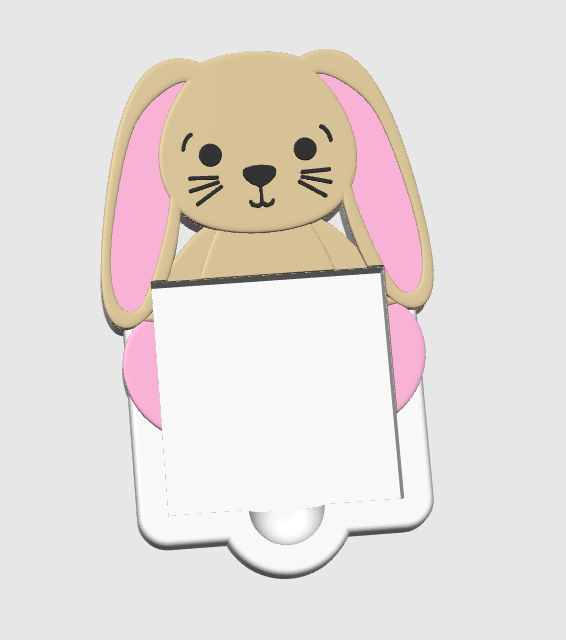 Bunny Sticky Note Holder STL/3MF – Easter Desk Organizer 3D File (Digital Download)