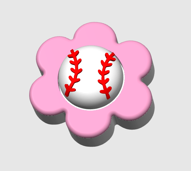 Flower Baseball Fidget Clicker STL & 3MF 3D Print File - AMS Standard + Keychain (Digital Download)