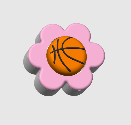 Flower Basketball Fidget Clicker STL & 3MF 3D Print File - Standard + Keychain (Digital Download)