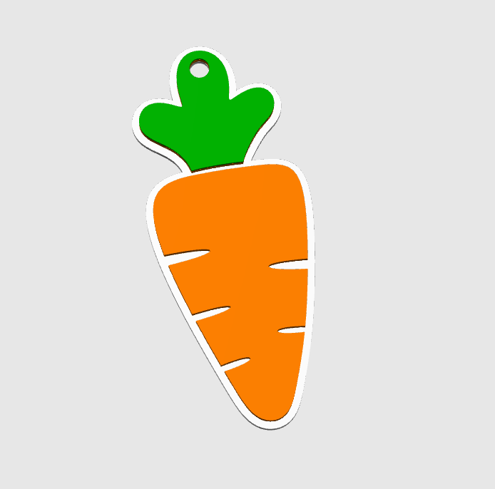 Carrot Name Tag 3D Print File (STL + 3MF Digital Download)