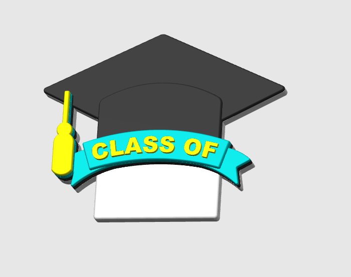 Graduation Badge Reel Topper Flat Back 3D Print File (STL & 3MF Digital Download)