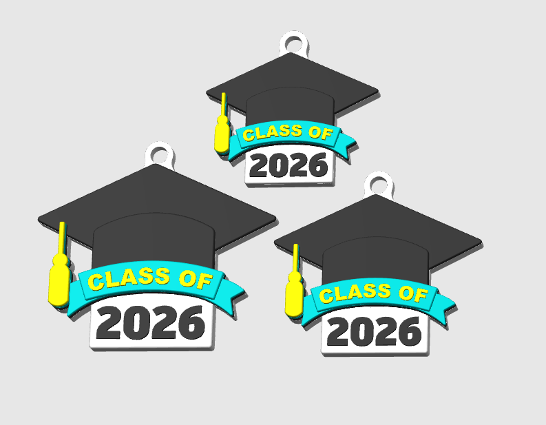 Grad Theme NFC Keychain STL & 3MF: 3D Print File (Digital Download)