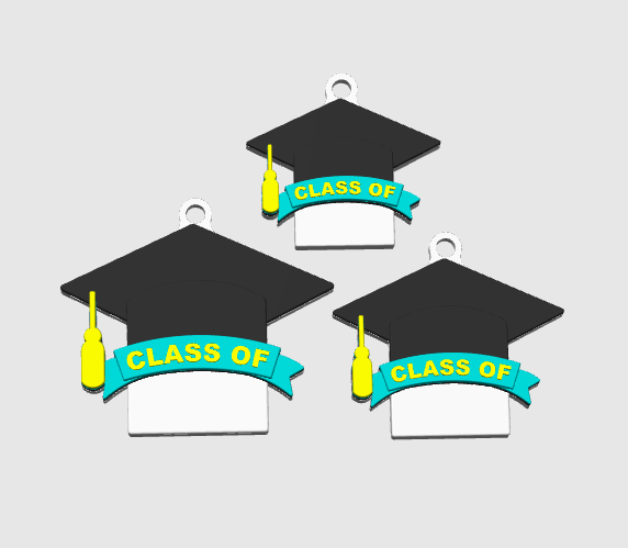 Grad Theme NFC Keychain STL & 3MF: 3D Print File (Digital Download)