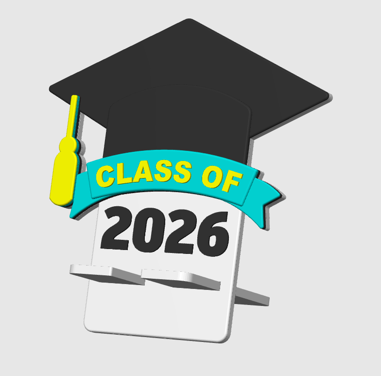 Graduation Phone Holder 3D Print File: Desk Decor (STL/3MF Digital Download)