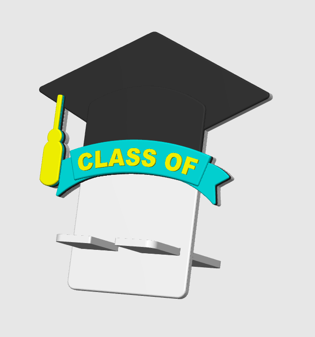 Graduation Phone Holder 3D Print File: Desk Decor (STL/3MF Digital Download)