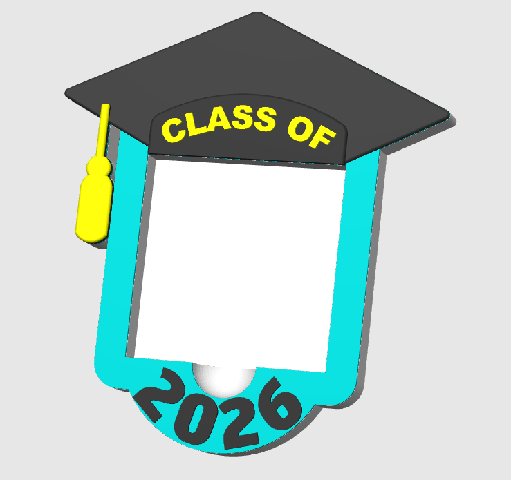 Graduation Sticky Note Holder: 3D Print Desk Organizer (STL/3MF File)