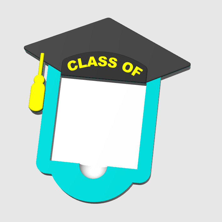 Graduation Sticky Note Holder: 3D Print Desk Organizer (STL/3MF File)