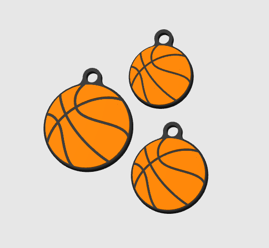 Basketball NFC Keychain STL/3MF Digital File Download Sports Theme Bag Tag