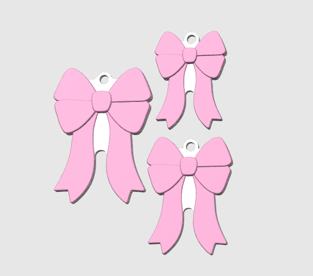 Coquette Bow NFC Keychain STL/3MF Digital File Download