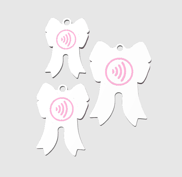 Coquette Bow NFC Keychain STL/3MF Digital File Download