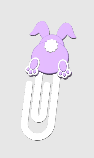 Bunny Butt Paper Clip 3D Print File (STL & 3MF Digital Download)