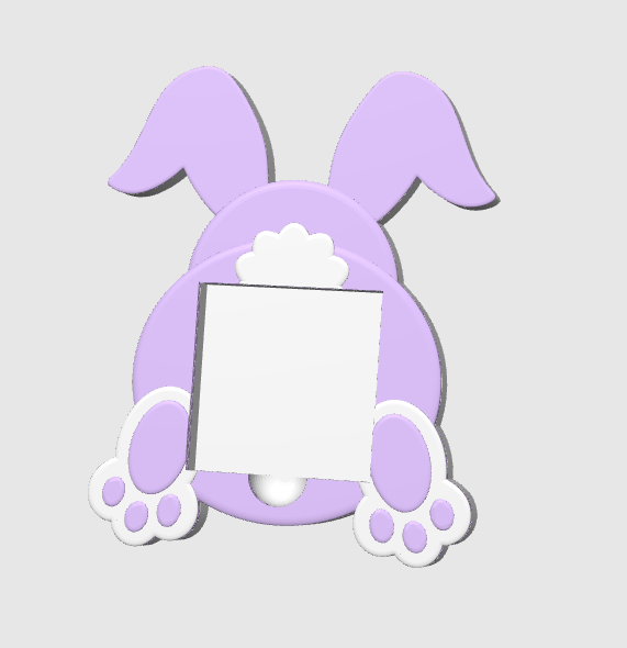 Bunny Butt Sticky Note Holder: 3D Print File (STL 3MF Digital Download)