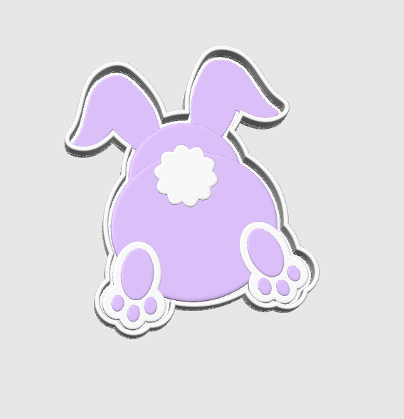 Bunny Butt Trinket Dish 3D Print File – STL/3MF Desk Organization (Digital Download)