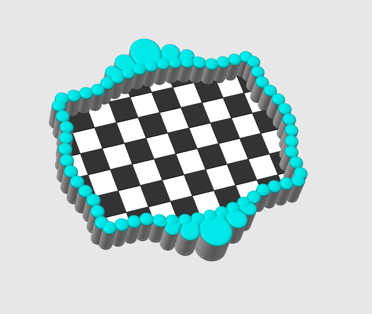 Checkered Turquoise Trinket Dish STL & 3MF File – 3D Print Desk Organizer (Digital Download)