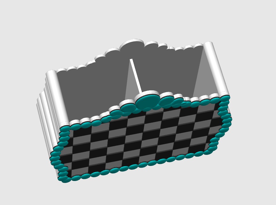 Checkered Turquoise Pen Holder: 3D Print STL & 3MF File (Digital Download)