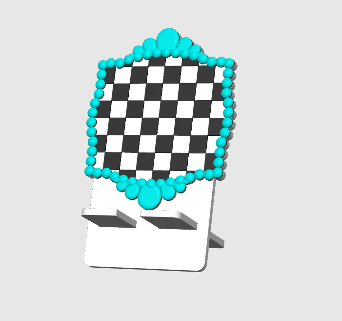 Checkered Turquoise Phone Holder 3D Print File (STL/3MF Digital Download)