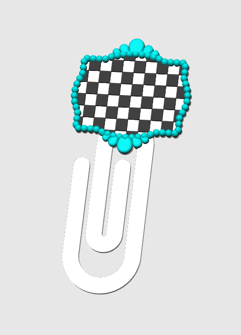 Checkered Turquoise Paper Clip 3D Print File (STL/3MF Digital Download)