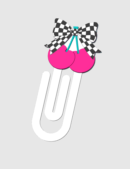 Checkered Cherry Paper Clip 3D Print File (STL & 3MF Digital Download)
