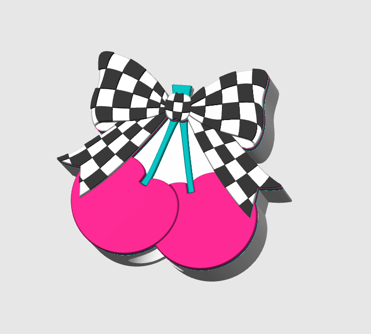 Checkered Cherry Straw Topper 3D Print File (STL & 3MF Digital Download) 8mm + 10mm Sizes