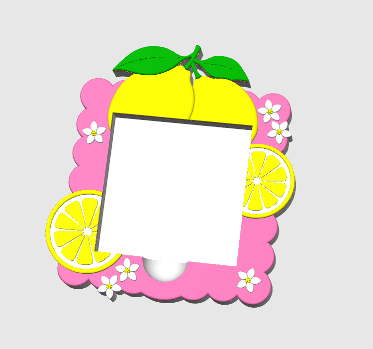 Lemons Sticky Note Holder STL + 3MF File: Girly 3D Printable Organizer (Digital Download)
