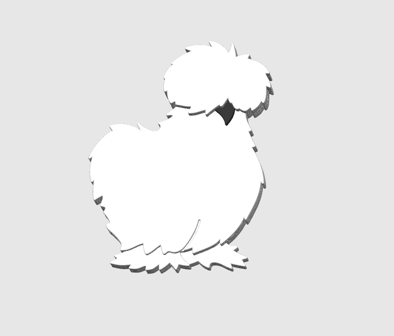 Silkie Badge Reel Topper Flat Back 3D Print File (STL & 3MF Digital Download)