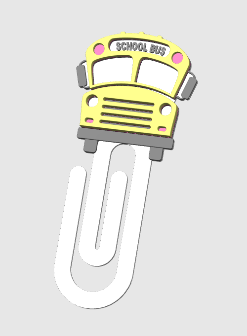 School Bus Paper Clip 3D Print File (STL & 3MF Digital Download)