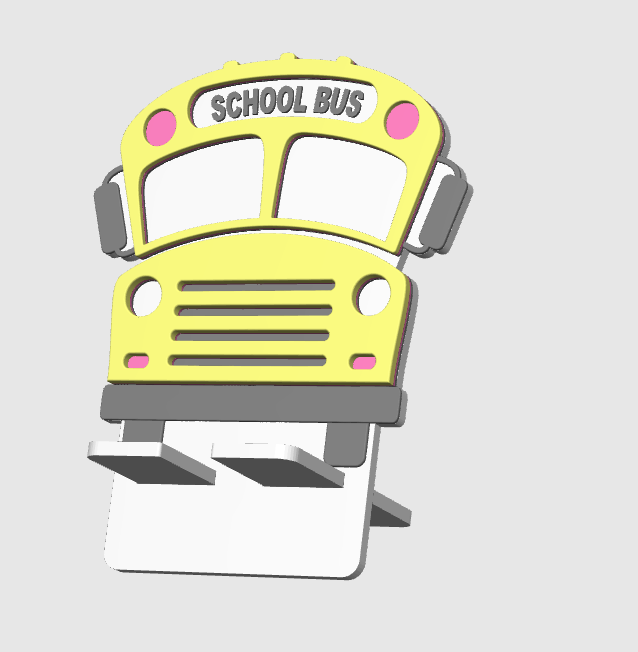 School Bus Phone Holder 3D Print File (STL/3MF Digital Download)