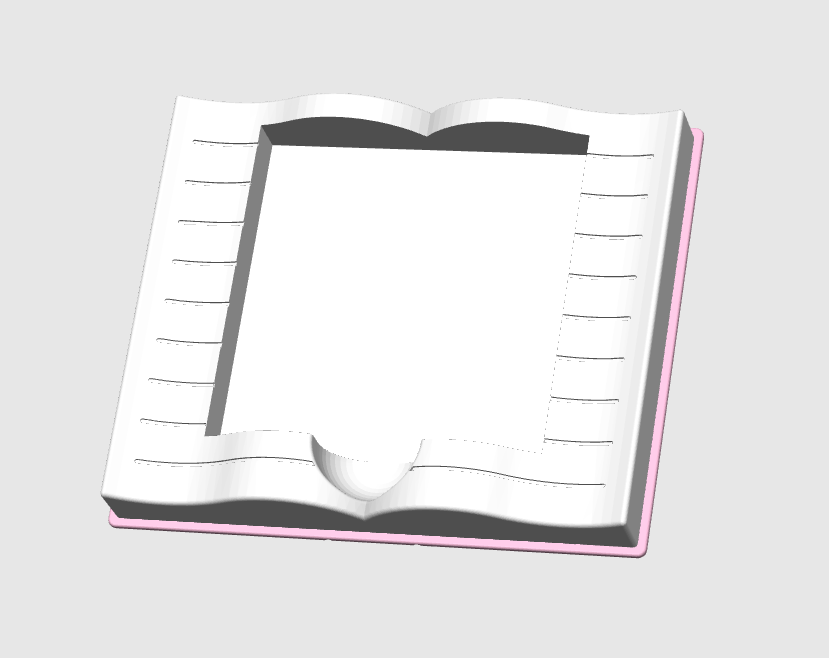 Open Book Sticky Note Holder: 3D Print File (STL/3MF Digital Download)