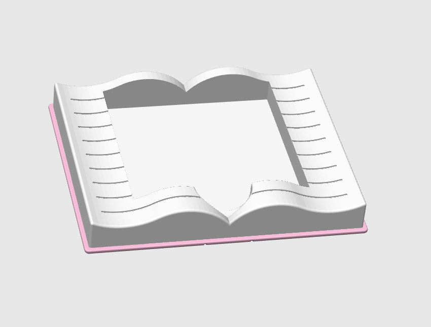 Open Book Sticky Note Holder: 3D Print File (STL/3MF Digital Download)