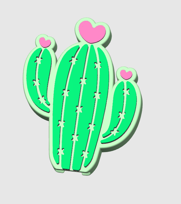 Heart Cactus Can Opener Keychain 3D Print File (STL + 3MF Digital Download)