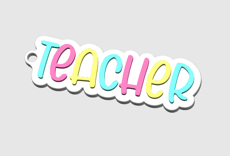 Teacher Text Can Opener Keychain 3D Print File (STL + 3MF Digital Download)