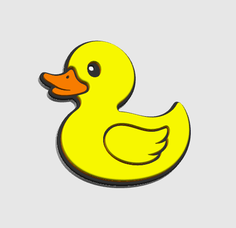 Duck Badge Reel Topper Flat Back 3D Print File (STL & 3MF Digital Download)