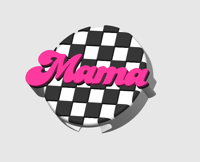 Checkered Mama Can Opener Keychain 3D Print File (STL + 3MF Digital Download)