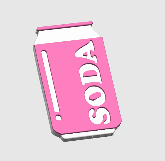 Soda Can Badge Reel Topper Flat Back 3D Print File (STL & 3MF Digital Download)