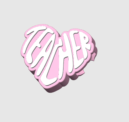 Teacher Heart Can Opener Keychain 3D Print File (STL + 3MF Digital Download)