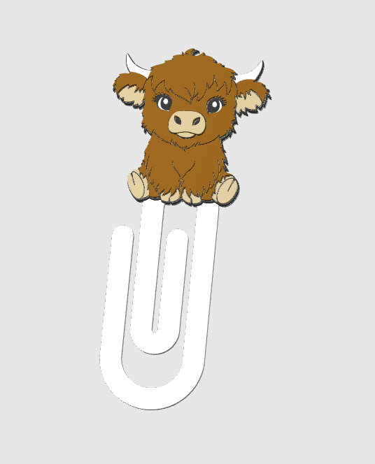 Highland Cow Paper Clip 3D Print File (STL & 3MF Digital Download)