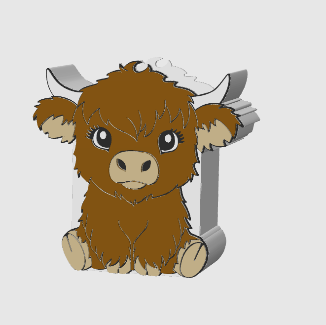 Highland Cow Pen Holder 3D Printable: Desk Decor (STL + 3MF File Digital Download)