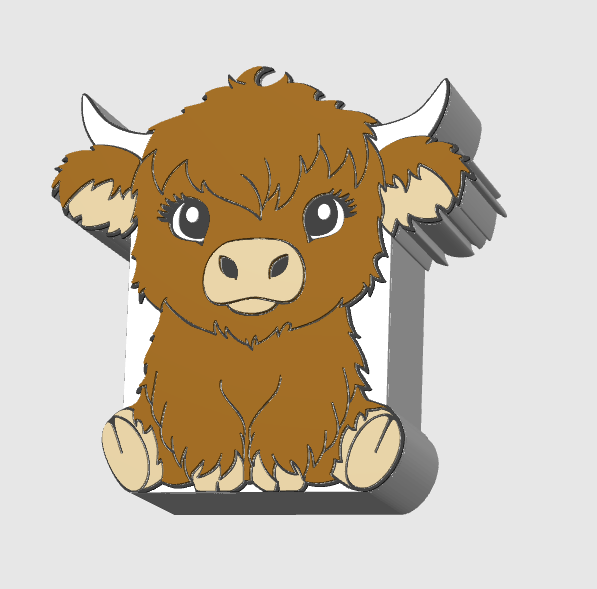 Highland Cow Pen Holder 3D Printable: Desk Decor (STL + 3MF File Digital Download)