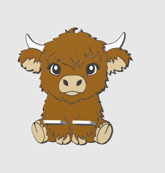 Highland Cow Phone Holder 3D Print File (STL/3MF Digital Download)