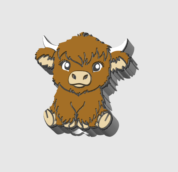 Highland Cow Straw Topper 3D Print File (STL & 3MF Digital Download) 8mm + 10mm Sizes