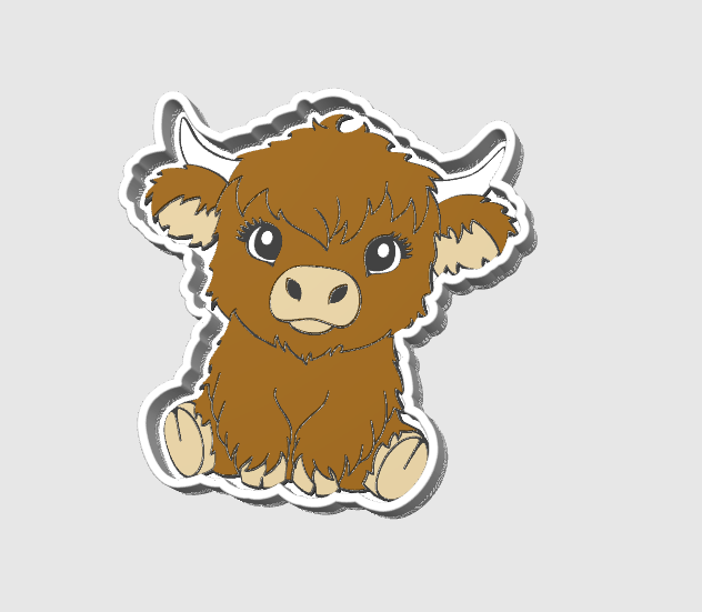 Highland Cow Trinket Dish 3D Print File – STL/3MF Desk Organization (Digital Download)