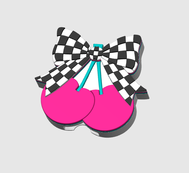 Checkered Cherry Can Opener Keychain 3D Print File (STL + 3MF Digital Download)