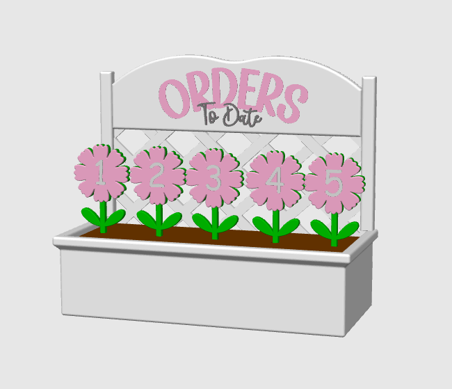 Floral Sales Order Tracker Stand – English & Spanish – 3D Print File STL 3MF Digital Download
